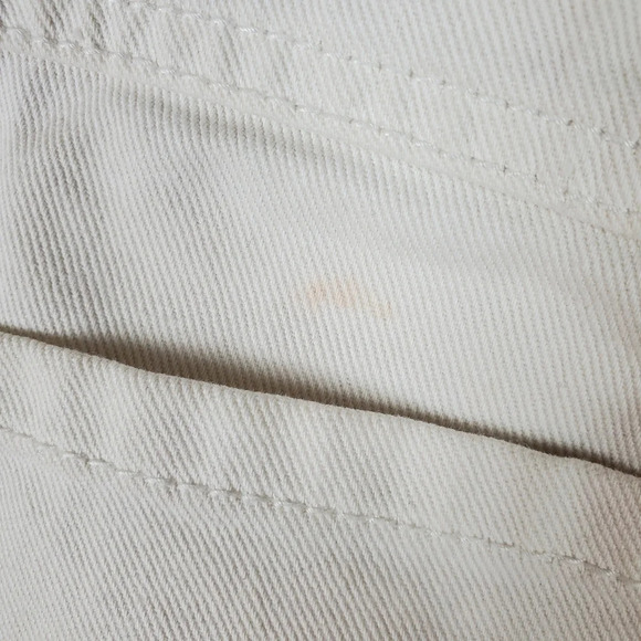 Free People Runaway Slouch Cutoffs Button Fly Cream Denim Size 24 Festival - Picture 15 of 16